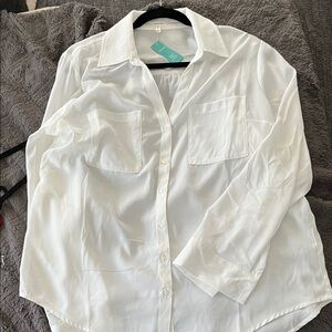 Maurices White Button-Up Blouse